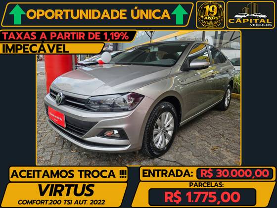 VOLKSWAGEN VIRTUS 1.0 200 TSI COMFORTLINE AUTOMÁTICO VOLKSWAGEN VIRTUS 1.0 200 TSI COMFORTLINE AUTOMÁTICO